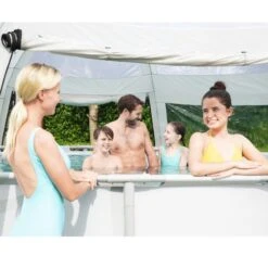 Abri Rond Dôme Pour Piscines Démontables Bestway 600x600x295 Cm