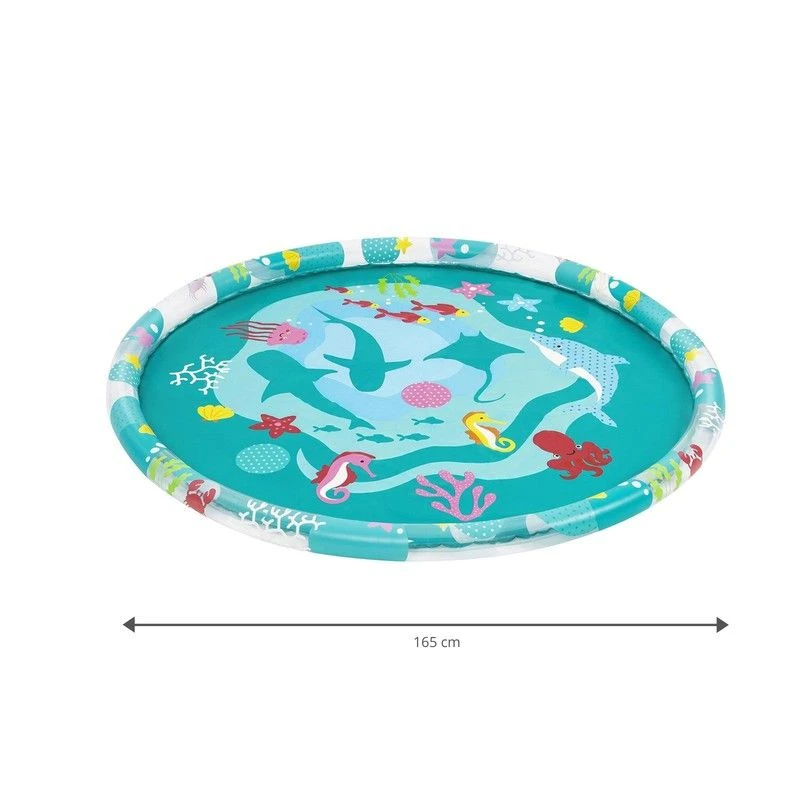 Piscine Tapis Jets D'Eau Bestway Ø165 Cm Imprimé Marine Bleu Plus De 3 Ans – Image 2